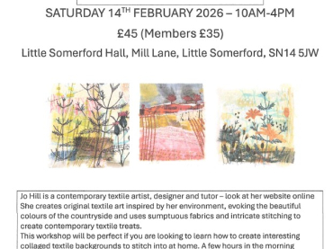 Malmesbury Textile Group Workshop - Creative Backgrounds and Wet Collaging with Jo Hill